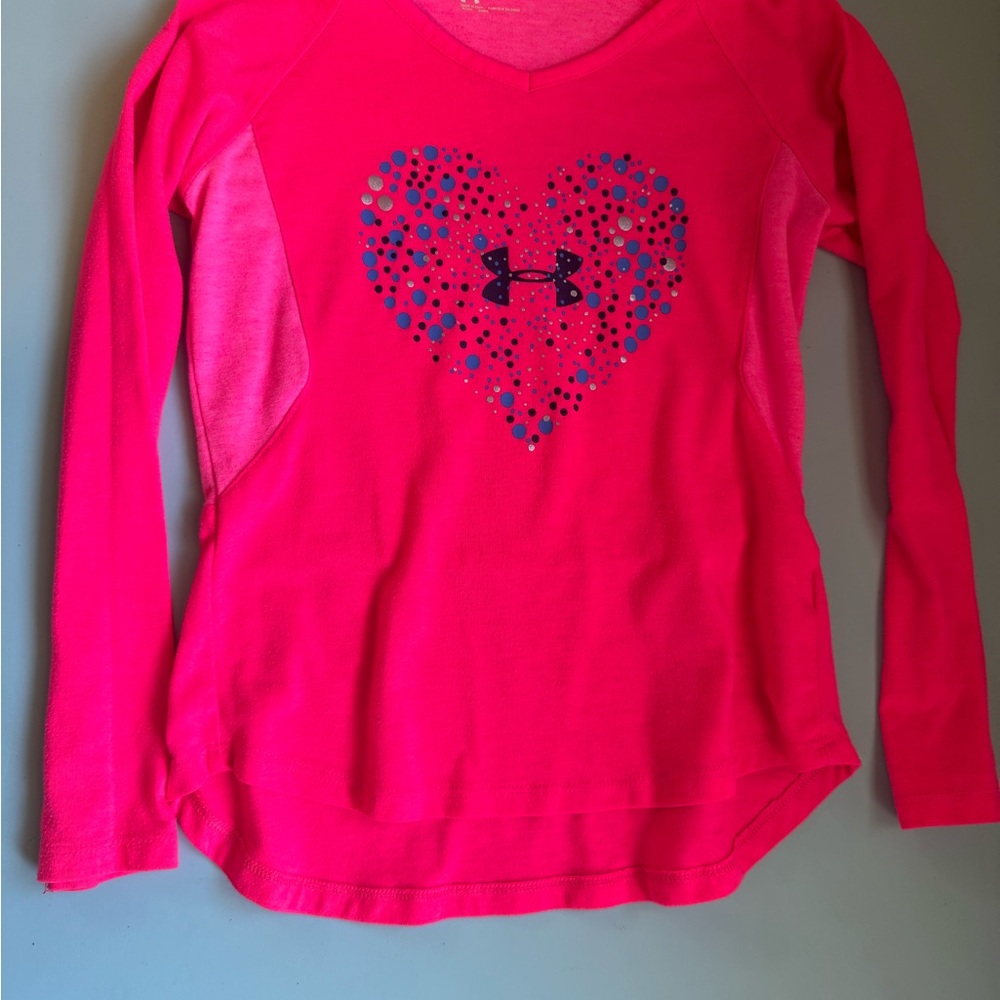 Under Armour Pink Long Sleeve Heart Tee